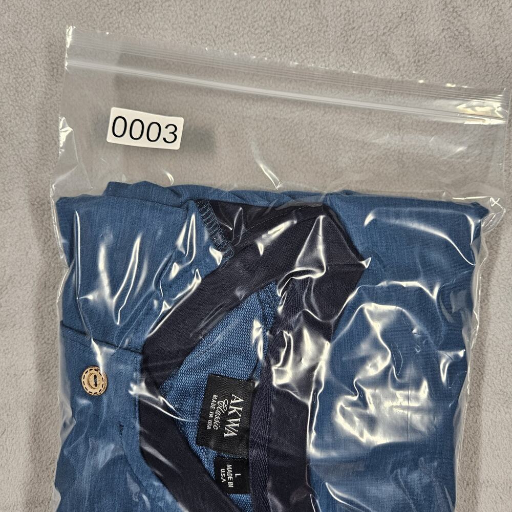 AKWA Classic US House Representatives Henley Shirt Mens Large Blue Long Sleeve‎ - Picture 7 of 7